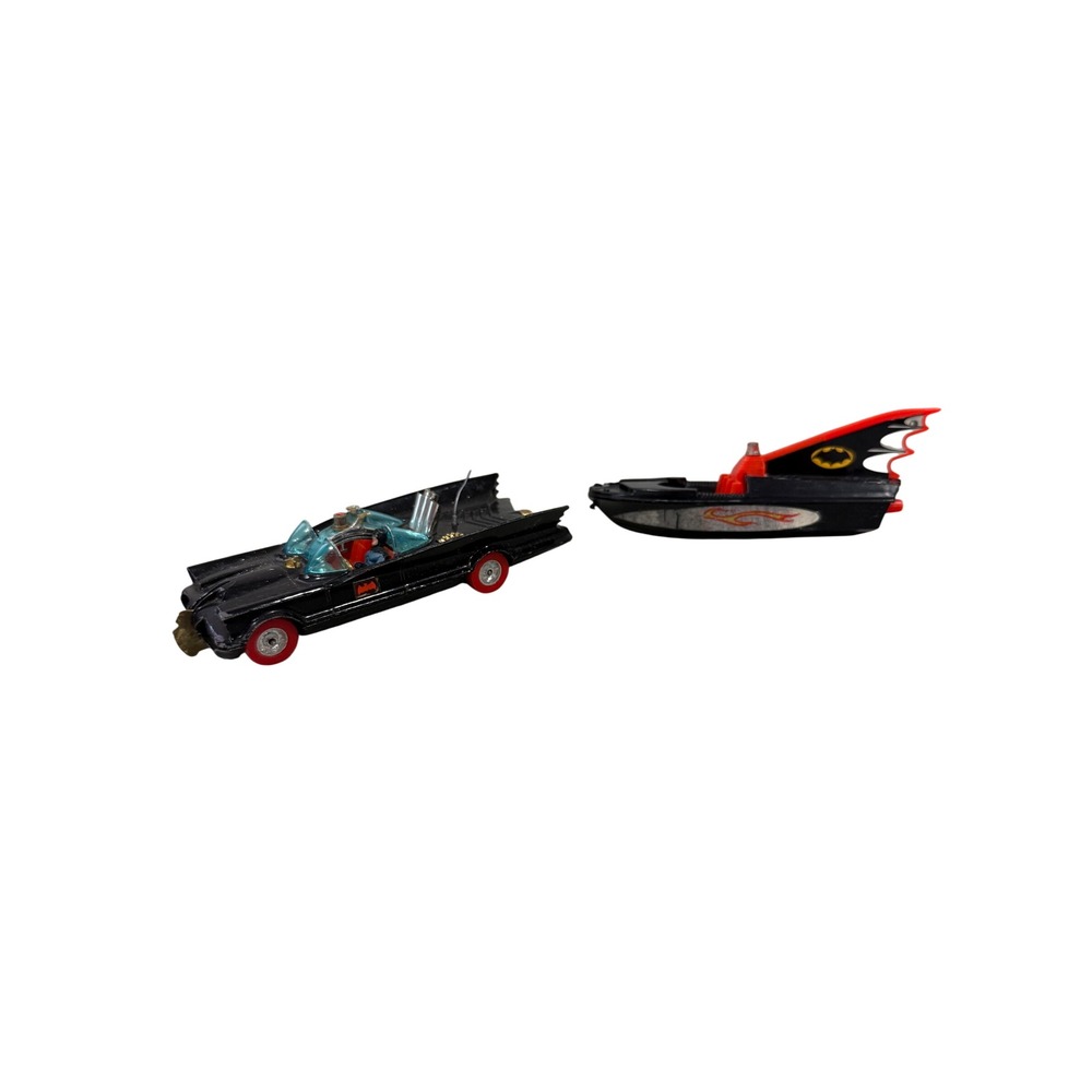 VTG Corgi Toys Batmobile and Batboat Glastron Diecast Car Set Made in Britain